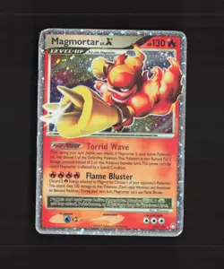 Magmortar LV.X 123/123 Mysterious Treasures Ultra Rare Holo Pokemon Card DMG - Image 1