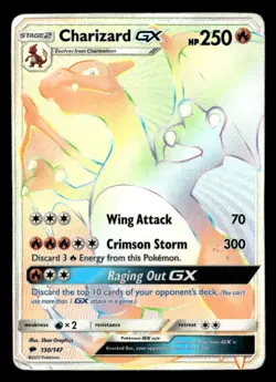 Charizard GX (Secret) Rainbow Rare SM - Burning Shadows 150/147 HP Pokemon TCG - Image 1