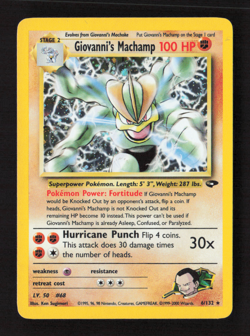 Giovanni's Machamp Holo Rare Unlimited Holo Gym Challenge 006/132 NM Pokemon TCG - Image 1