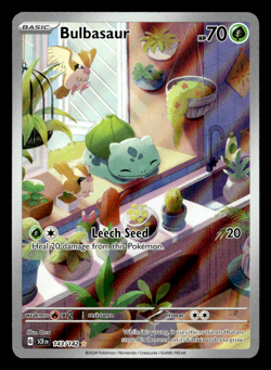 Bulbasaur Illustration Rare Holo SV07: Stellar Crown 143/142 NM Pokemon TCG - Image 1