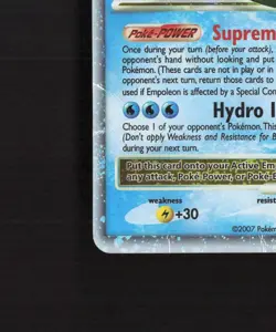 Empoleon LV.X DP11 Diamond & Pearl Black Star Promo Holo Pokemon Card DMG - Image 5