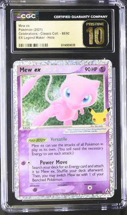 Mew Ex 88/92 Ex Legend Maker - Pokemon Celebrations Classic Coll CGC 10 Pristine - Image 1