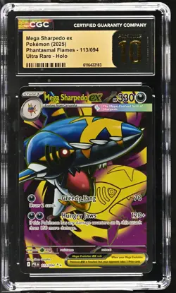 Mega Sharpedo Ex 113/094 Ultra Rare - Pokemon Phantasmal Flames CGC 10 Pristine - Image 1