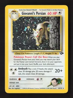 Giovanni's Persian Holo Rare Holo Gym Challenge 008/132 NM Pokemon TCG - Image 1