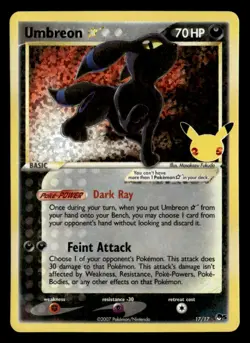 Umbreon Star Classic Collection Holo Celebrations 17/17 LP Pokemon TCG - Image 1