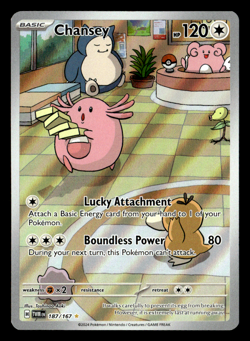 Chansey Illustration Rare Holo SV06: Twilight Masquerade 187/167 NM Pokemon TCG - Image 1