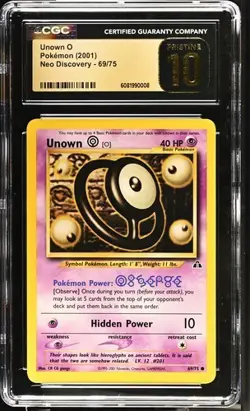 Unown O 69/75 - Pokemon Neo Discovery CGC 10 Pristine - Image 1