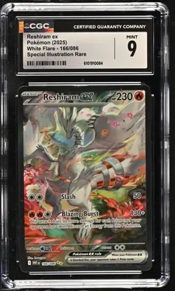 Reshiram ex 166/086 SIR - Pokemon White Flare CGC 9 Mint - Image 1