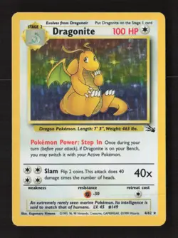Dragonite (4) Holo Rare Holo Fossil 04/62 HP Pokemon TCG - Image 1