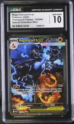 Mega Charizard X ex 125/194 SIR - Pokemon Phantasmal Flames CGC 10 Gem Mint - Image 1