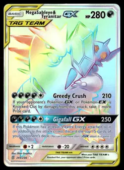 Mega Sableye & Tyranitar GX Secret Rare Holo Unified Minds 245/236 Pokemon TCG - Image 1