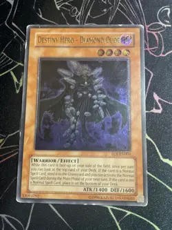 Yugioh Card Destiny Hero - Diamond Dude EOJ-EN003 Ultimate Rare Unlimited Ed - Image 1