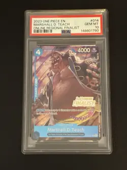 2023 ONE PIECE PROMOS OFFLINE REGIONAL FINALIST #014 MARSHALL D. TEACH PSA 10 - Image 1