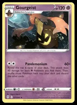 2021 Evolving Skies Set Pokemon Card 077 Gourgeist NM - Image 1