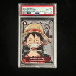 PSA 10 Monkey D Luffy P-001 One Piece Premium Collection 25th Promo Card English - Image 1