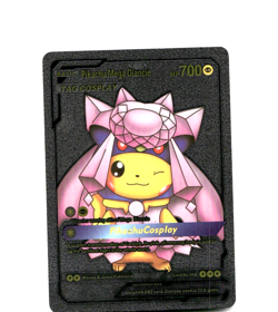 Custom Metallic Black Pikachu Card Pikachu Diancie READ DESCRIPTION BELOW - Image 1