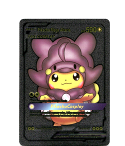 Custom Metallic Black Pikachu Card Pikachu Altaria READ DESCRIPTION BELOW - Image 1