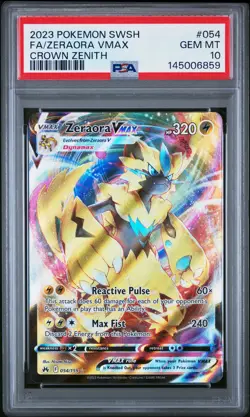 Pokemon Fa/Zeraora Vmax Pokemon Sword And Shield Crown Zenith 054 PSA 10 - Image 1