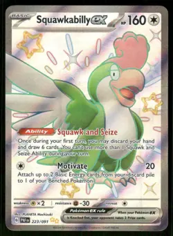 Squawkabilly ex 223/091 Shiny Ultra Rare Paldean Fates Pokemon Near Mint - Image 1