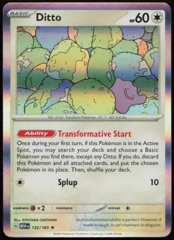 Ditto 132/165 NM 151 Rare Holo Pokemon - Image 1
