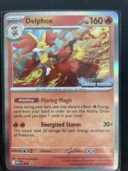 Delphox Pokemon Tcg Chaos Rising Prerelease promo 074 - Image 1
