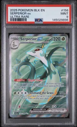 2025 POKEMON BLK EN-BLACK BOLT ULTRA RARE #156 SERPERIOR EX PSA 9 - Image 1