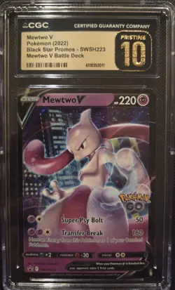 Pokemon Mewtwo V Promo Holo CGC Pristine 10 Black Star SWSH223 2022 POP 9! - Image 1