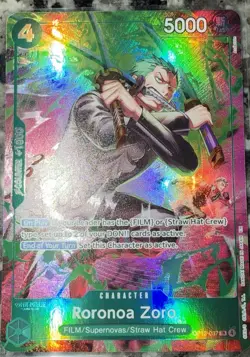 Bandai One Piece Card Game Roronoa Zoro Foil Character OP13-037 EN - Image 2