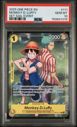 PSA 10 Monkey D. Luffy 111 Set Sail Event One Piece Promos One Piece 2025 - Image 1