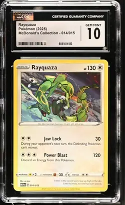 🐲🐲 CGC 10 2025 Pokemon McDonalds Collection Rayquaza 014/015 Pokemon Card - Image 1