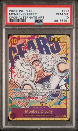 One Piece Monkey D. Luffy OP05-119 Gear 5 Alt Art Gem Mint PSA 10 - Image 1