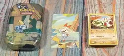 Pokemon Card Lot of 51 in Tin & Card from Tin PICS of EVERY Card 2005-2016 - Image 1
