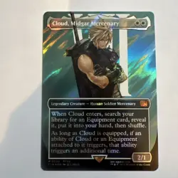 Cloud, Midgar Mercenary (Borderless) (Surge Foil) Final Fantasy Foil - Image 1