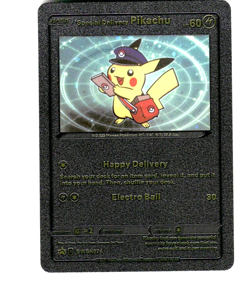 Custom Metallic Black Pikachu Card Special Pikachu READ DESCRIPTION BELOW - Image 1