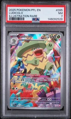 PSA 7 Ludicolo 095/094 Pokemon Phantasmal Flames PFL EN Illustration Rare 2025 - Image 1