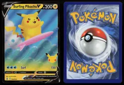 Surfing Pikachu V 008/025 Holo V Rare Celebrations Pokemon NM - Image 3