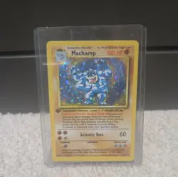 Pokemon Machamp 1st Edition Base Set Holo Rare 8/102 NM - Image 1