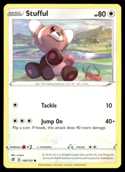 Stufful Rebel Clash 149 Common Pokemon Near Mint - Image 1