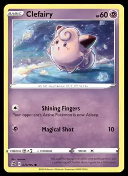 Clefairy Rebel Clash 074/192 Common Pokemon Near Mint - Image 1