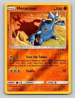 Heracross 107/236 Uncommon Unified Minds Pokemon Reverse Holo NM - Image 1
