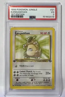 Pokemon 1999 Jungle Kangaskhan 21/64 1st Edition Regular Rare English PSA 3 - Image 1