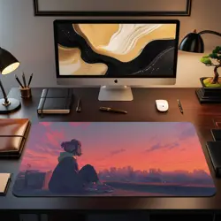 MTG Playmat | Lofi Urban Girl Playmat | Kawaii Desk Mat | Unofficial MTG Playmat - Image 2