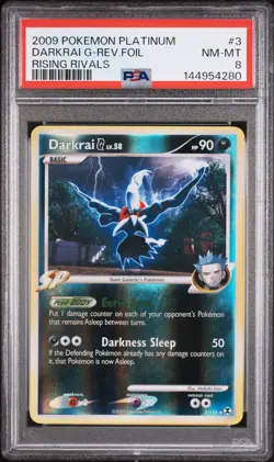 2009 POKEMON PLATINUM RISING RIVALS #3 DARKRAI G-REVERSE FOIL PSA 8 - Image 1