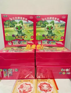 Pokemon TCG: Gemstone Gem Pack Badge Set Display (Chinese) - Image 2