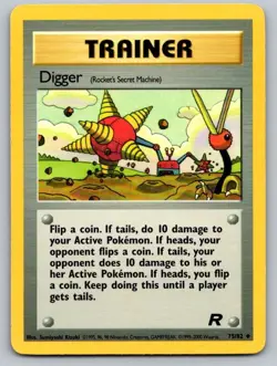 Digger 75/82 Uncommon Team Rocket Pokemon Unlimited Lightly Played - Image 1