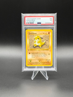 SANDSHREW 1999 Pokemon Game 1st Edition Shadowless #62 PSA 7 NM - Image 1