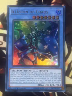 Yugioh Illusion Of Chaos + Magician Of Chaos 1st Edition Ultra Rare Ritual Set - Image 3