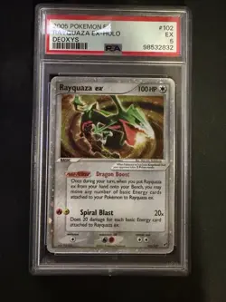 Pokemon EX Deoxys Rayquaza Holo Rare Card 102/107 PSA 5 - Image 1