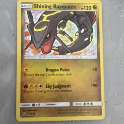 Pokemon Card Shining Rayquaza 56/73 Shining Legends Sun & Moon Ultra Rare NM/LP - Image 1