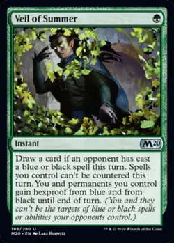 MTG English Veil of Summer NM Foil Magic 2020 Core Set - Image 1